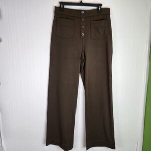 Halara Army Green 4-Button Front Wide Leg Pants NWT Large High Rise Athleisure